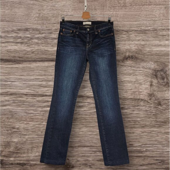 Madewell Blue Dark Wash Alley Straight Denim Jeans Size 27 - Picture 1 of 8